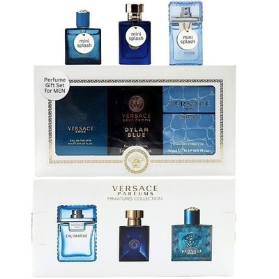 Versace Miniature Variety Trio Collection Perfume Gift Set for Men 0.17 oz/5...