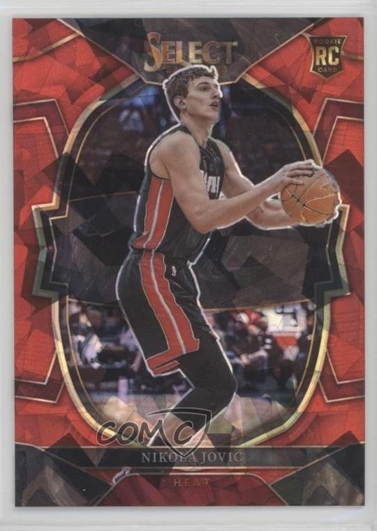 2022-23 Panini Select Concourse Red Cracked Ice Prizm Nikola Jovic #91 1o8k