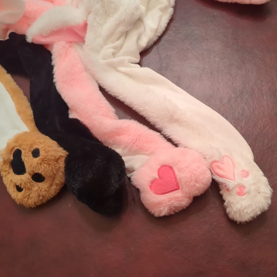 lote de 4 sombreros de animales con orejeras lindo esponjoso cálido suave felpa talla única Foto 2 de 2