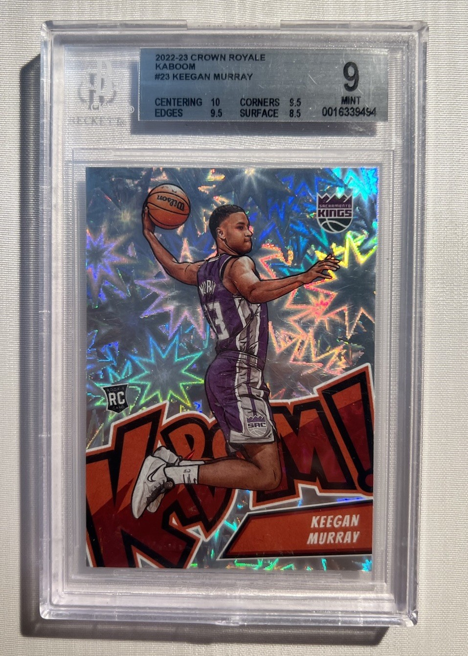 2022-23 Panini Crown Royale - Kaboom! Keegan Murray #23 BGS 9 (RC)