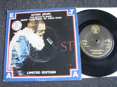 Elton John-The Bitch is Back 7'' Vinyl-1974 UK-DJM Records-DJS 10909
