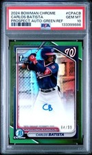 2024 Bowman Draft Chrome Auto True Green Refractor Carlos Batista/99🔥PSA 10🔥