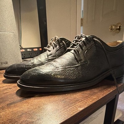 Artioli 14993 Black Leather Derby Dress Shoes Almond Toe Men s 10N Lace Up