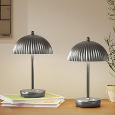 Tripod Table Lamp, Small Cute Bedside Lamp with Linen Beige Lampshade, Nights...