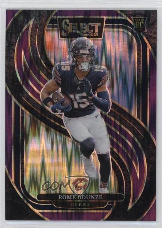 2024 Panini Select Premier Level Purple Shock Prizm /360 Rome Odunze Rookie RC