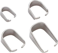 200PCS 304 Stainless Steel Pinch Bails for Pendant Mix 4 Size-200PCS Silver