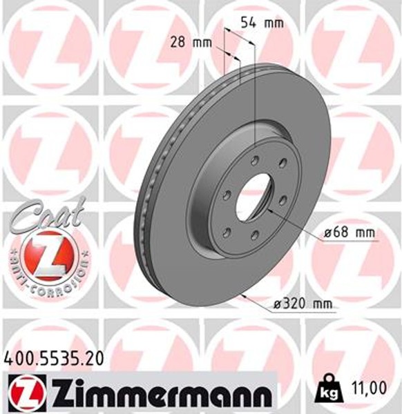 2X Zimmermann Bremsscheibe Coat Z 400.5535.20 FüR Mercedes Klasse 470 220 210 Up-image