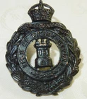 WW1 THE ISLE OF WIGHT RIFLES REGIMENT CAP BADGE LUG FIXING BLACKENED GENUINE