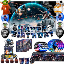 Star Wars Birthday Party Supplies Plate Balloon Yoda Banner Backdrop Decoration