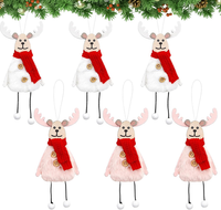 Weihnachtsbaum AnhäNger, 6 StüCk Elch HolzanhäNger Weihnachten, Tannenbaum Deko,