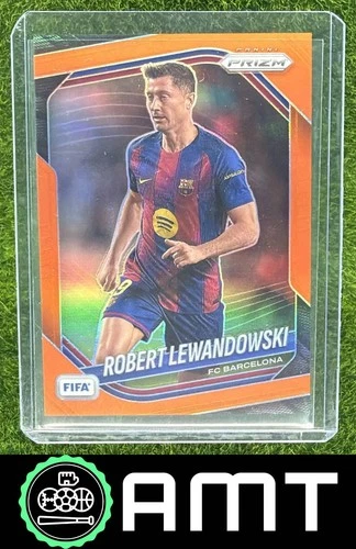 Robert Lewandowski 2025-26 Panini Prizm FIFA 74/125 Orange Prizms Barcelona