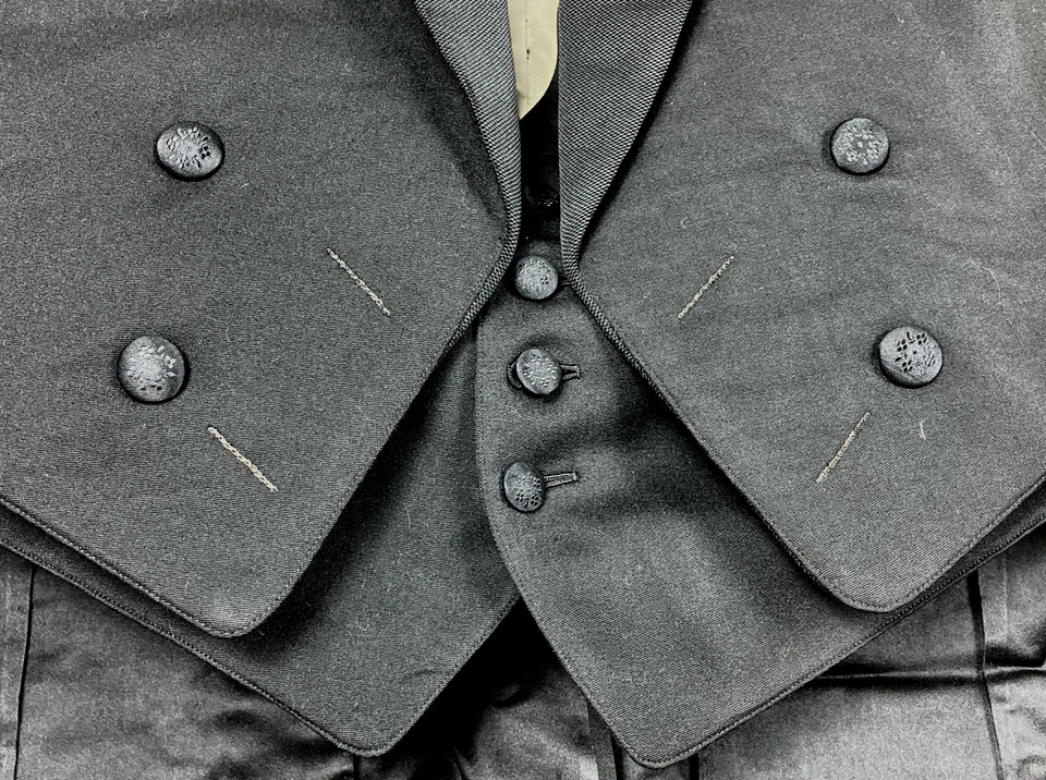 Raro 38 Wanamaker Juego 1910 Colas Chaleco Chaqueta Eduardiano 3 Piezas Esmoquin Boda Foto 3 de 4