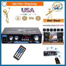 Mini Stereo Amplifier 200W Bluetooth 5.0 Home  Car Audio Receiver with USB