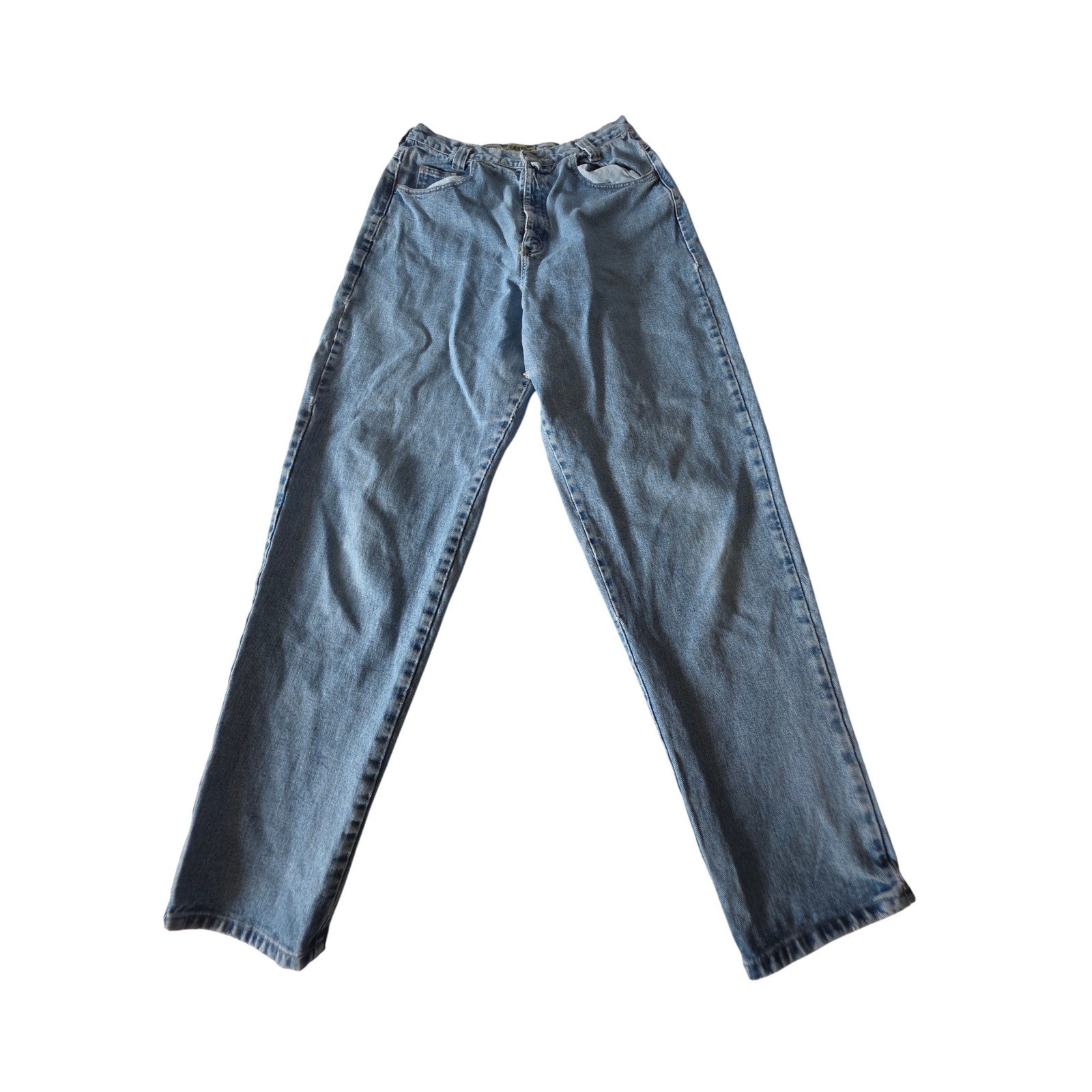 Vintage Mom Jeans High Rise Tapered 100% Cotton 14 Light Wash Distressed 90s-image