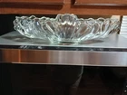 Vintage Jeanette Glass Banana Boat- Gondola Pattern Clear Fruit Bowl