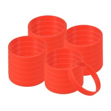100 Pcs Silicone Bracelets Rubber Wristbands Blank Stretch Sports Bands Red