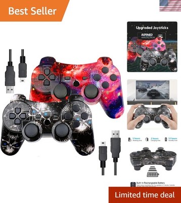 Wireless PS3 Controller with Double Shock & Stylish Black and Red Finish