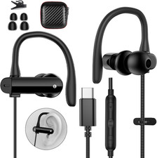 Cord USB Type C Earbuds over Ear Wired USB C Headphones with Microphone Volume C