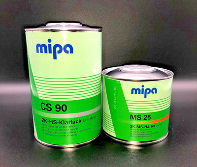 SET Mipa 2K-HS-Klarlack CS 90 + Mipa 2K-MS-Härter MS25 1,5L Kratzfest Acryllack