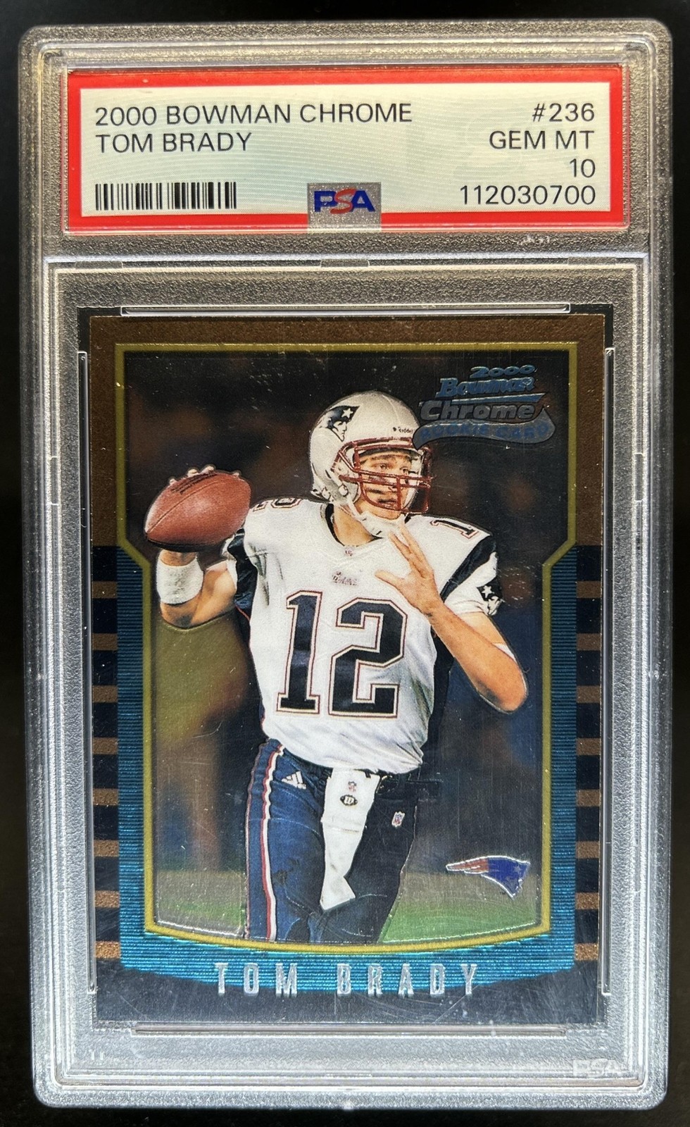 2000 Bowman Chrome Tom Brady Rookie RC #236 Patriots PSA 10 GEM MINT