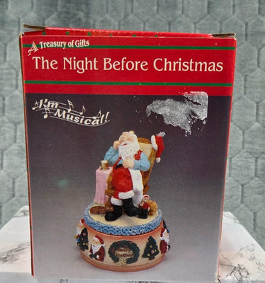 Artmark Sleeping Santa Wind-up Music Box Santa Figurine  #83138