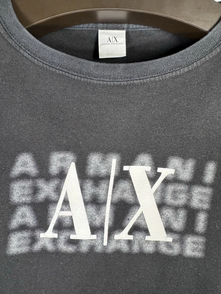 Camiseta de manga corta Armani Exchange para hombre talla XL gris carbón 100 % algodón usada Foto 2 de 4