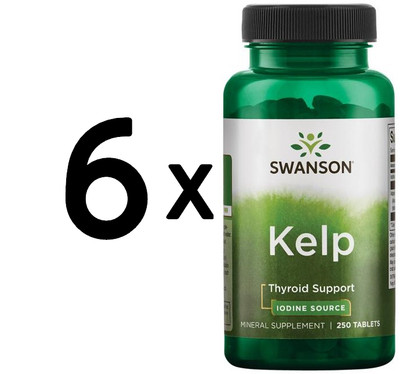 6 x Swanson Kelp (Iodine Source), 225mcg - 250 tabs (39,97 EUR/kg)