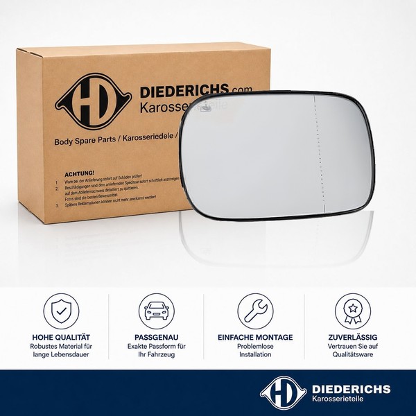 Spiegelglas Aussenspiegel Rechts Diederichs 7685226 FÜR Volvo Ersatzglas Spiegel-image