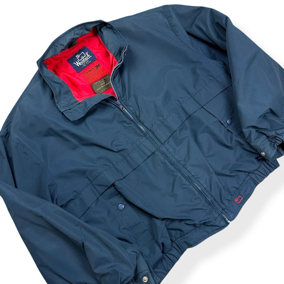 Vintage Woolrich Mens 3M Thintech Lined Bomber Jacket Size Large Navy Blue USA - Image 2 of 4