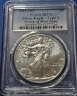 A 2021-(W) US Mint Type 1 Silver Eagle PCGS MS70 West Point