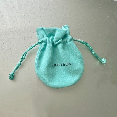 Tiffany  Empty Packaging Small Blue Drawstring Closure Jewelry Pouch - New!