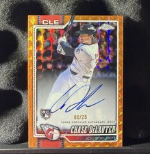 Chase DeLauter Chrome 2026 Orange Refractor /25 Auto