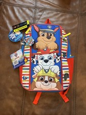 Nickelodeon Paw Patrol Boys 17" Backpack, Blue Stripes Padded NEW Free Shipping