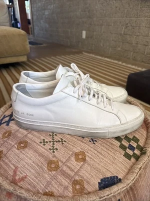 Common Projects Achilles Low White Leather Sneakers 1528 Men's US 11 EU 44 Italy - Image 1 of 4