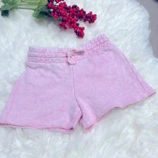 Zara Girls Casual Collection Elastic Waist Pink Washed Cotton Shorts Size 4  