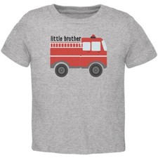 Little Brother Fire Truck Toddler T Shirt
