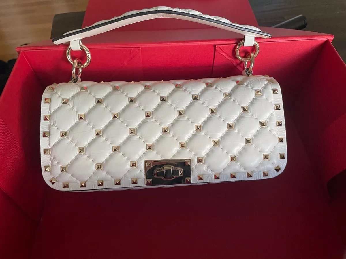 Valentino Red Leather Rockstud Spike Small Crossbody Bag