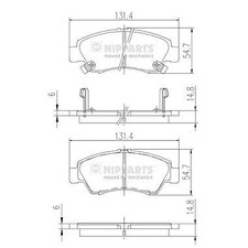 NIPPARTS J3604034 Bremsbelagsatz, Scheibenbremse für HONDA