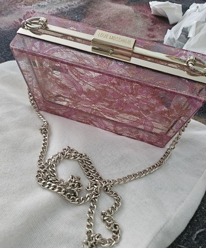  MOSCHINO Pink Lace Box  Purse   - Picture 1 of 2