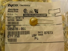 10 Tyco Raychem ROV14-511K-S 14mm 510VDC Metal Oxide Varistors