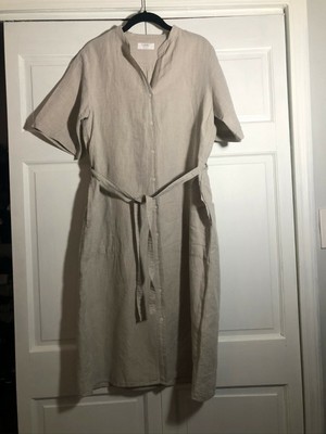uniqlo linen shirt dress