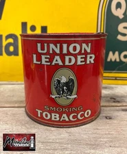 Vtg. UNION LEADER Smoking Tobacco Tin