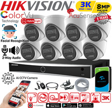 8MP HIKVISION CCTV 8MP 4K NVR 5MP COLORVU IP POE OUTDOOR AUDIO CAMERA SYSTEM KIT