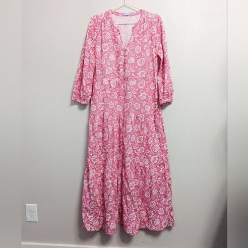 J. McLaughlin Pink Cunningham Linen Blend Maxi Dress Size M