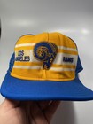 Rams Los Angeles NFL Yellow AJD LARGE Superstripe Trucker Hat Vintage