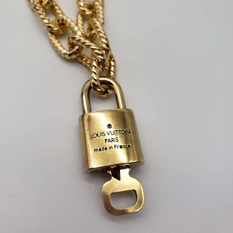 100% Auth Louis Vuitton Lock & Key with Unbranded Gold Plated Chain Necklace - Image 4 of 4