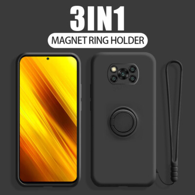 Hülle Für Xiaomi Redmi Note 9 Pro 9S Mi 10T Pro Flüssigsilikon-Ringgurt Cover