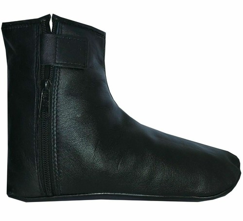 Men's Ladie's Unisex Real Leather Black Socks Khuffs Khuffain for Hajj Umrah UK - Picture 12 of 12