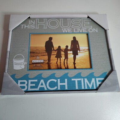 Malden International Designs Beach Time Photo Frame 4 x 6'' Brand New