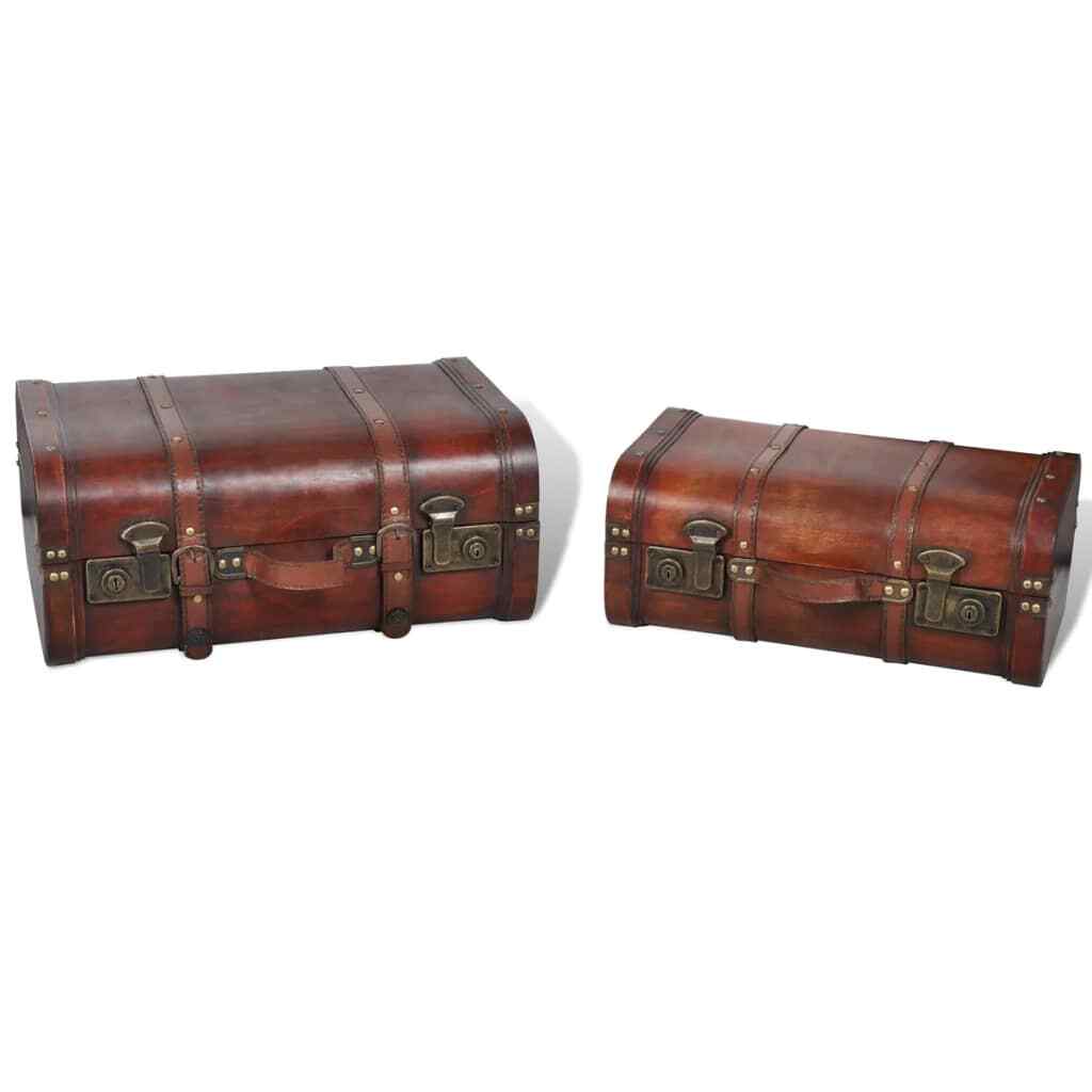 Treasure Chests Wooden Tool Chests Lockable Storage Trunks Boxes 2 Pcs vidaXL 8718475856672 eBay